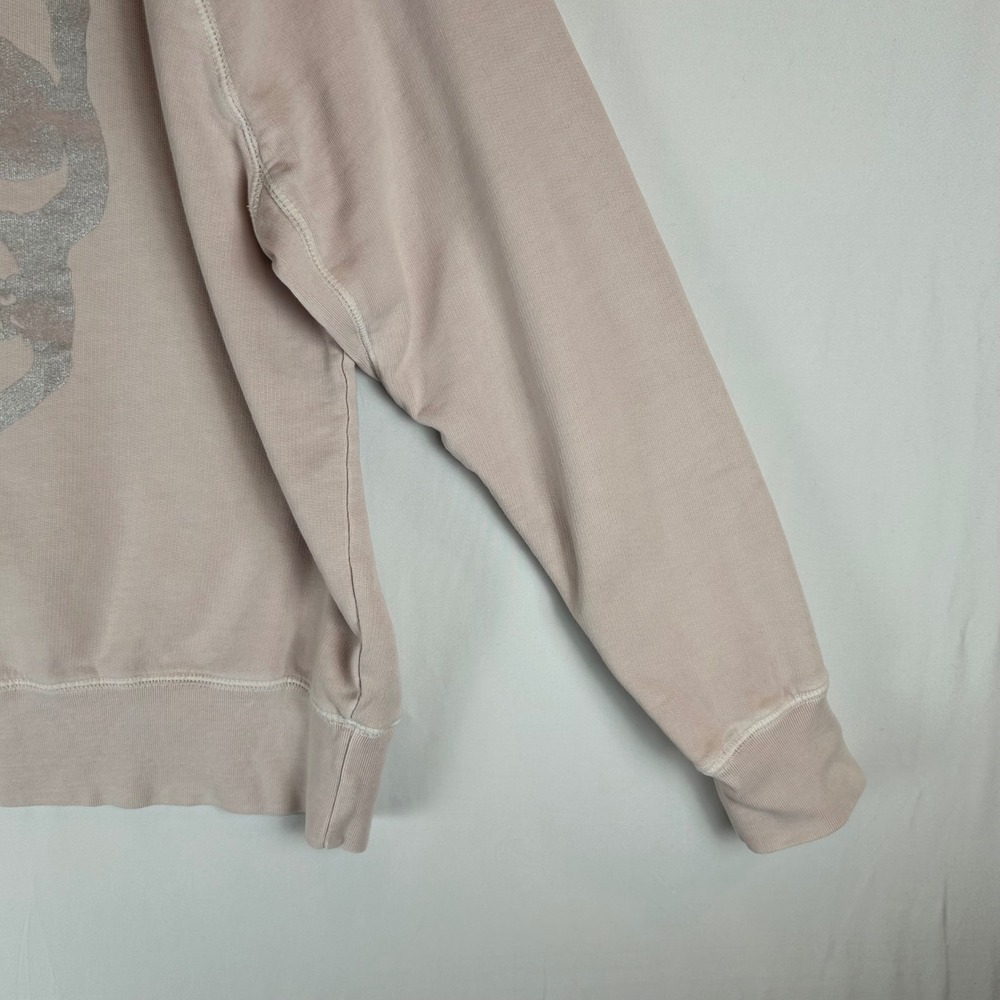 Zadig & Voltaire Womens Pink Skull Graphic Raglan Sweatshirt Silver Metallic M - Picture 8 of 9